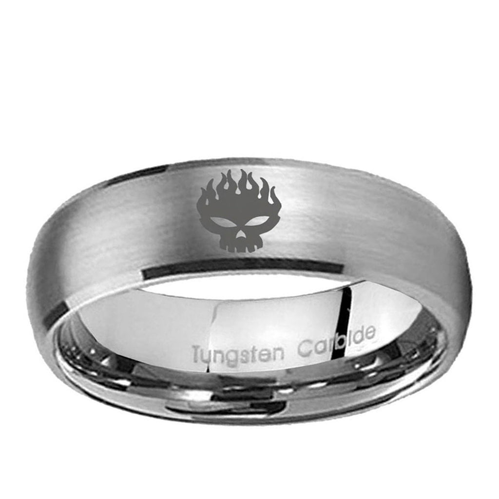 5MM Offspring Dome Brushed Gray Tungsten Ring For Men