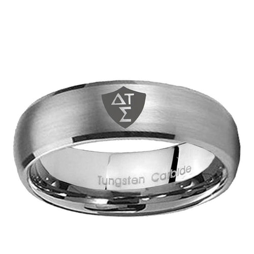 10mm Greek CTR Dome Brushed Tungsten Ring