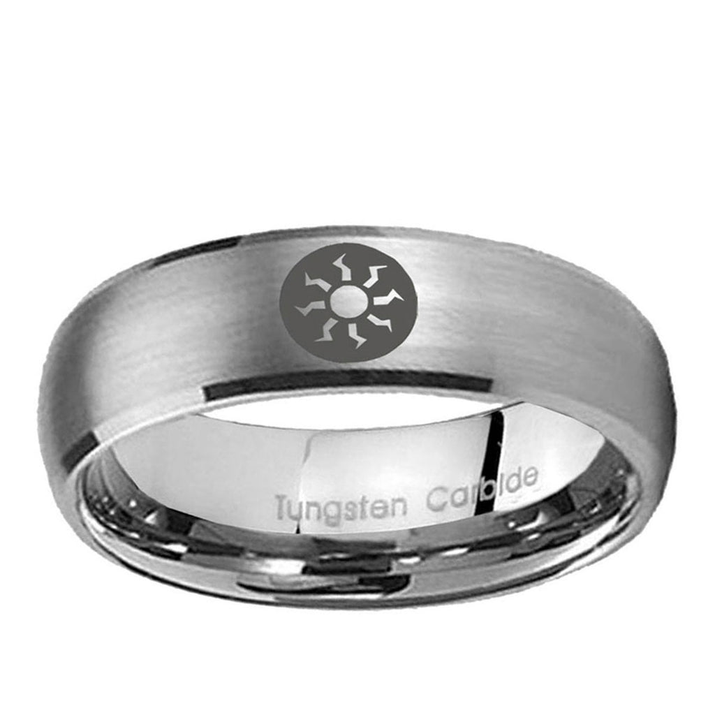 10mm Magic The Gathering Dome Brushed Tungsten Ring
