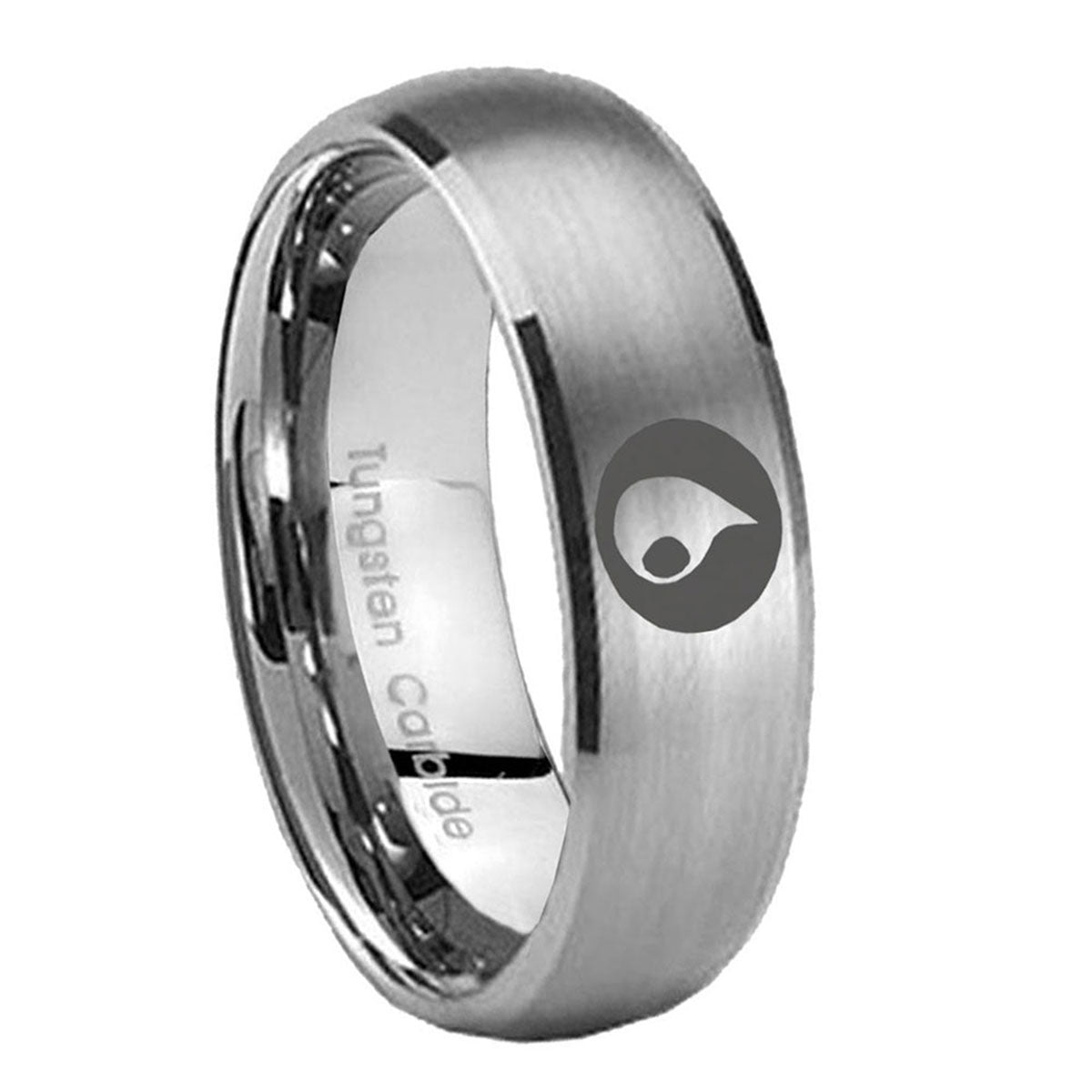 8MM Magic Gathering Dome Brushed Gray Tungsten Men And Women Ring
