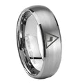 10mm Masonic Yod Dome Brushed Tungsten Carbide Personalized Ring