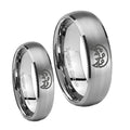 Metroid Dome Brushed Tungsten Mens Set Rings