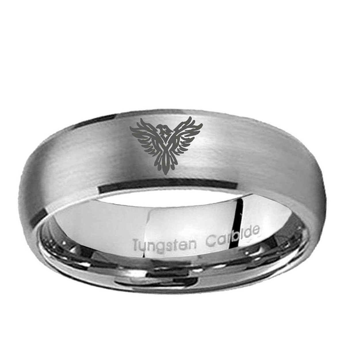10mm Phoenix Dome Brushed Tungsten Ring