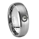8mm Power Dome Brushed Tungsten Carbide Mens Wedding Ring