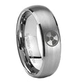 8MM Radiation Dome Brushed Gray Tungsten Ring For Him