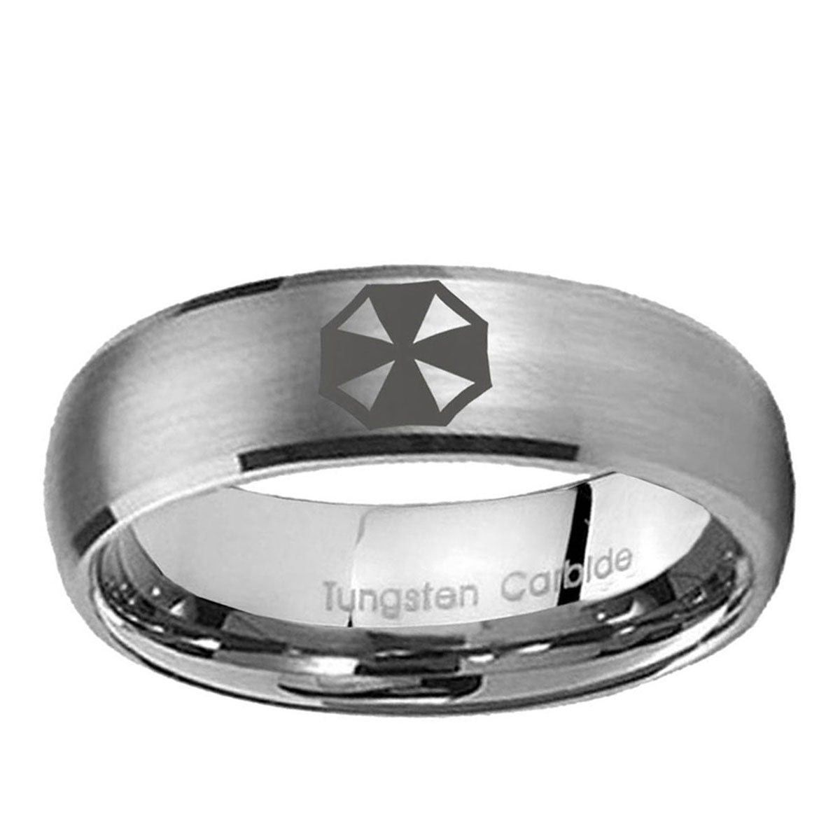 5MM Resident Evil Dome Brushed Gray Tungsten Men's Wedding Band