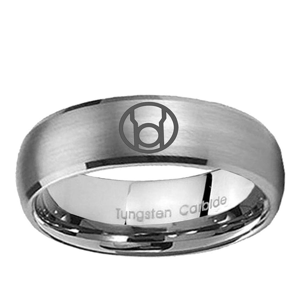 5MM Red Lantern Dome Brushed Gray Tungsten Wedding Band Men