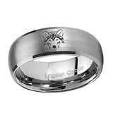 8mm-Wolf-Dome-Brushed-Tungsten-Carbide-Men's-Promise-Rings
