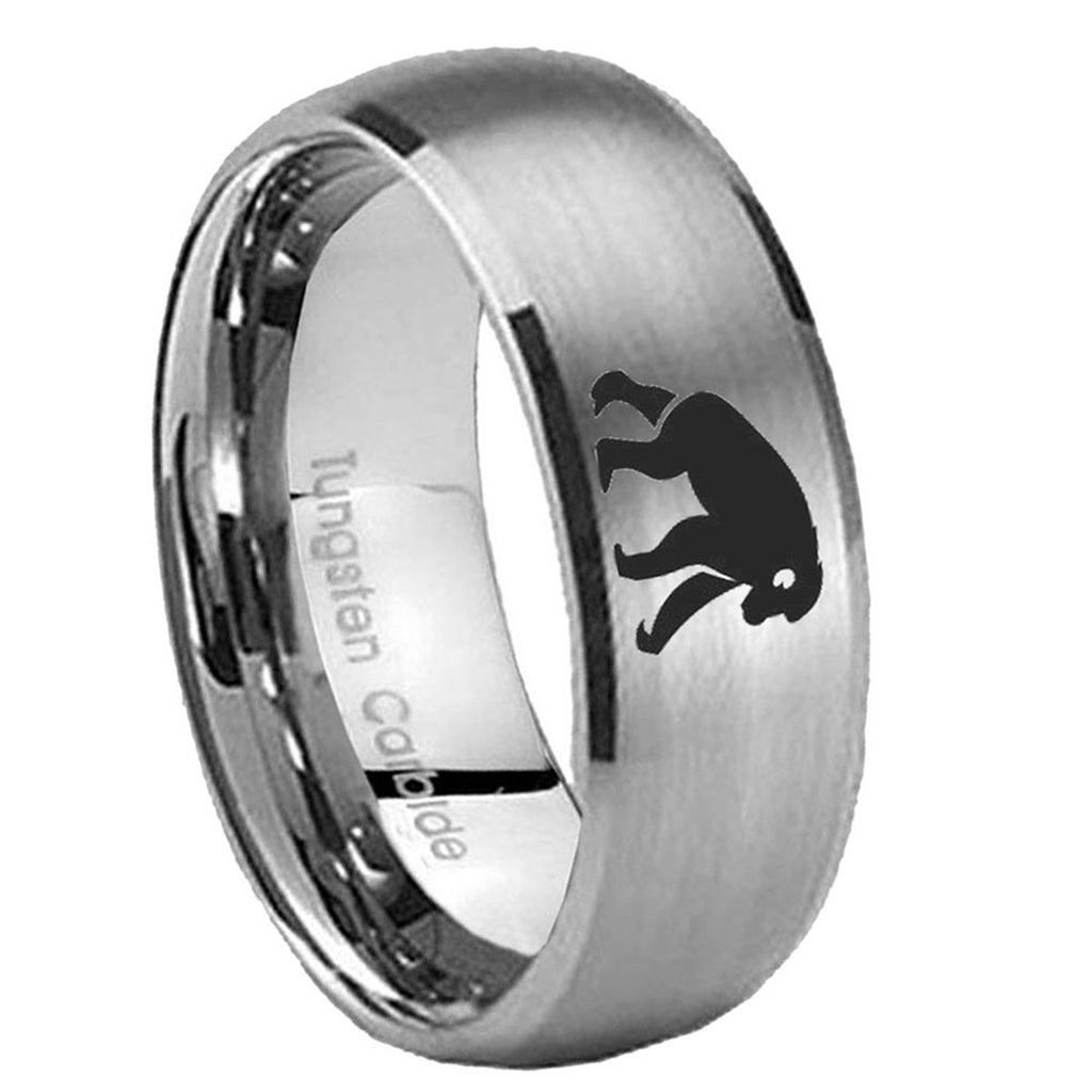 10mm Chimpanzee Dome Tungsten Carbide Gray Engagement Ring