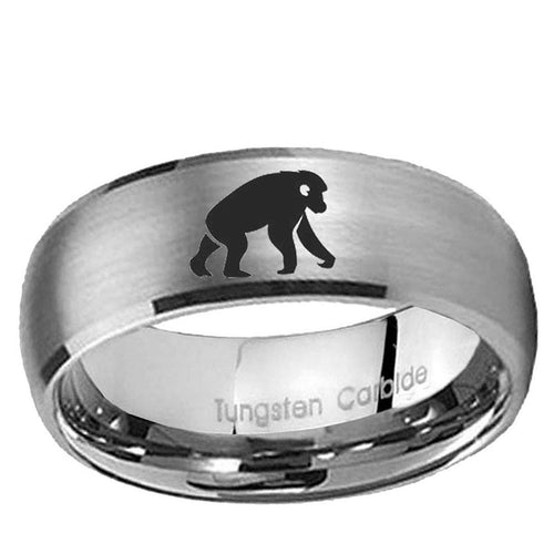 10mm Chimpanzee Dome Tungsten Carbide Gray Engagement Ring