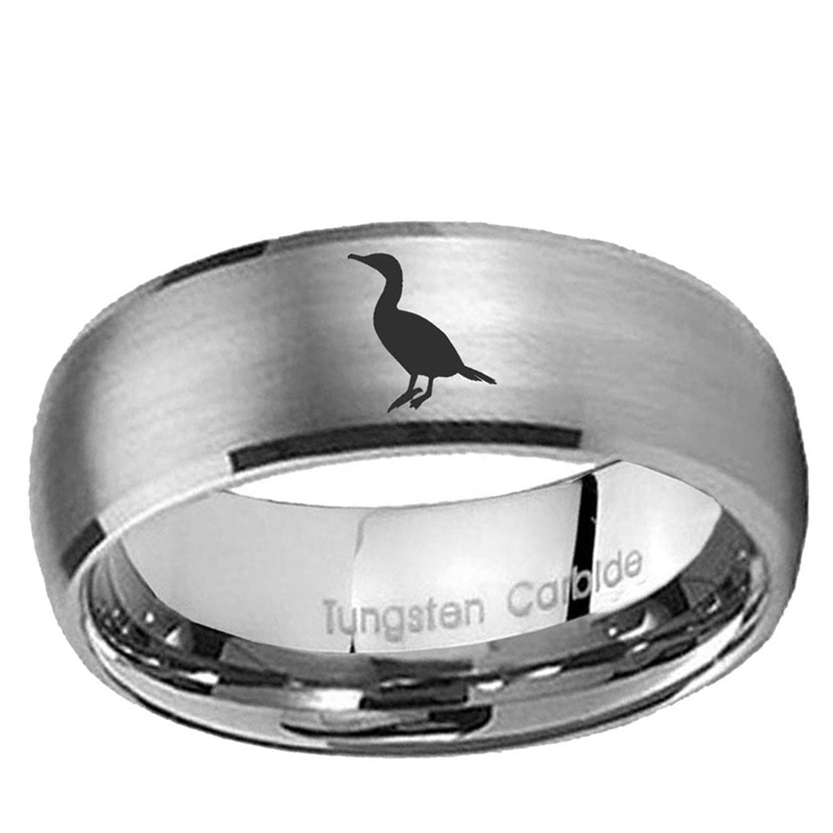 10mm Cormorant Dome Tungsten Carbide Gray Engagement Ring