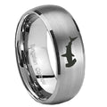 10mm Hammerhead Shark Dome Tungsten Carbide Gray Engagement Ring
