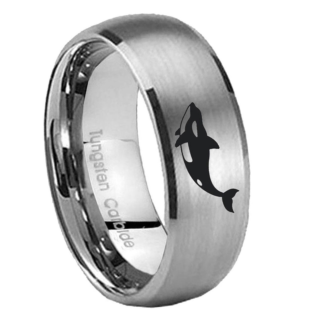 10mm Keller Whale Dome Tungsten Carbide Gray Engagement Ring