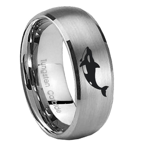 10mm Keller Whale Dome Tungsten Carbide Gray Engagement Ring