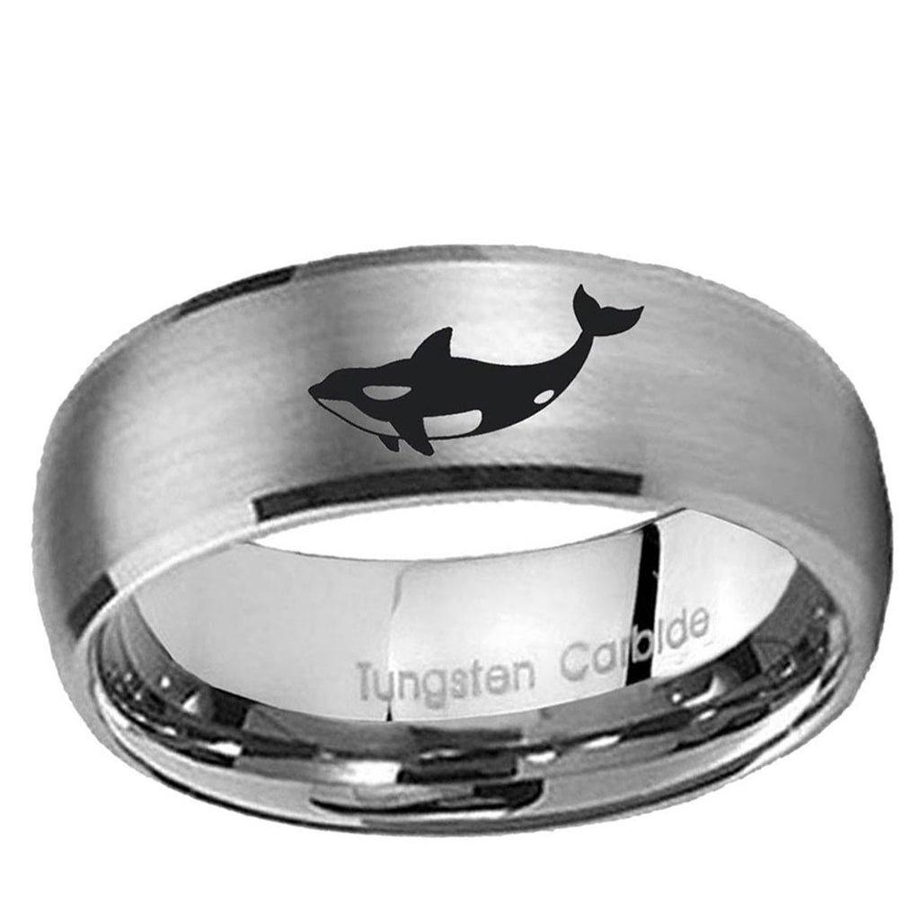 10mm Keller Whale Dome Tungsten Carbide Gray Engagement Ring