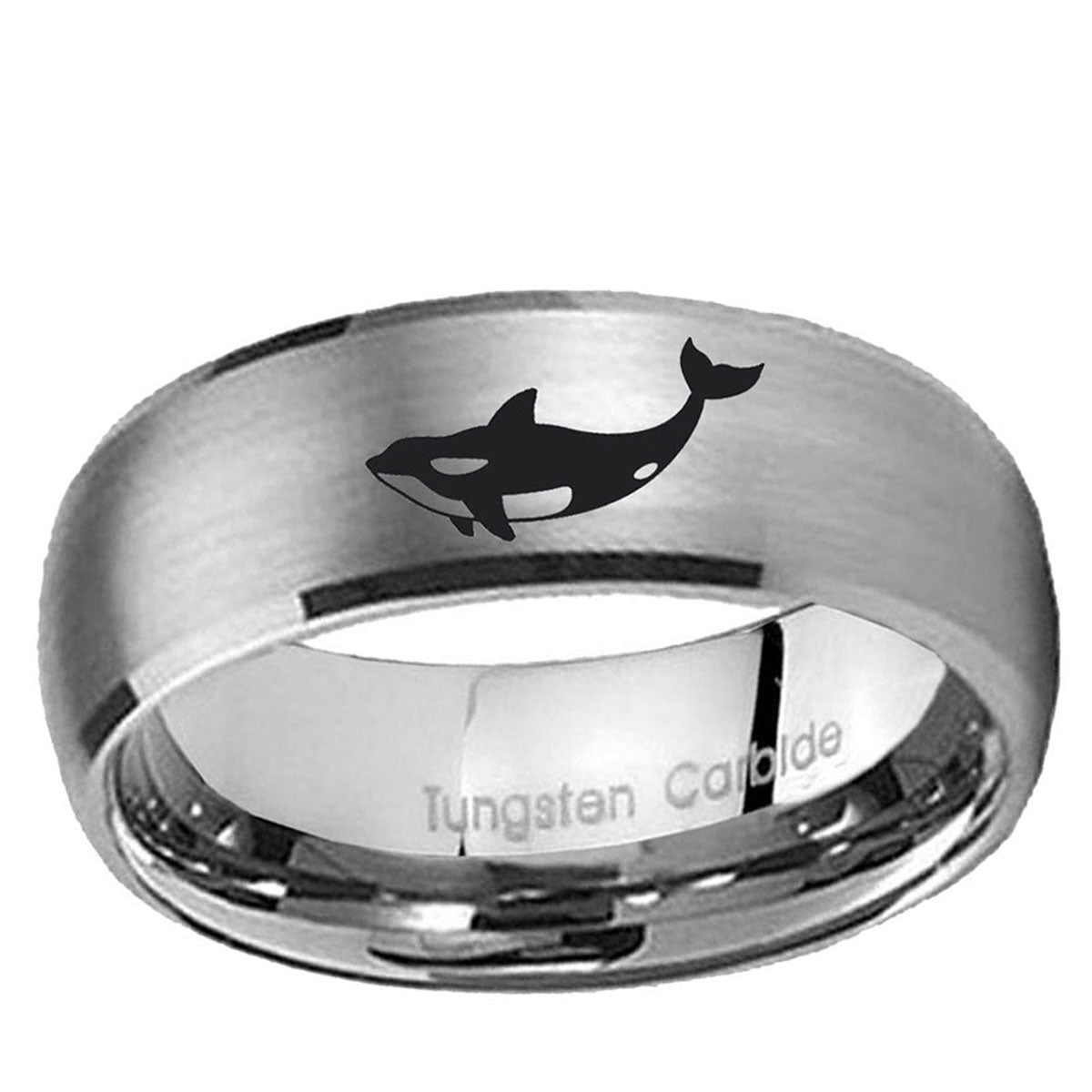 10mm Keller Whale Dome Tungsten Carbide Gray Engagement Ring