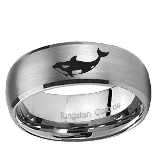 10mm Keller Whale Dome Tungsten Carbide Gray Engagement Ring