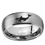 5, 8mm Keller Whale Dome Brushed Tungsten Ring