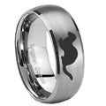 8MM Otter Dome Brushed Gray Tungsten Engravable Ring