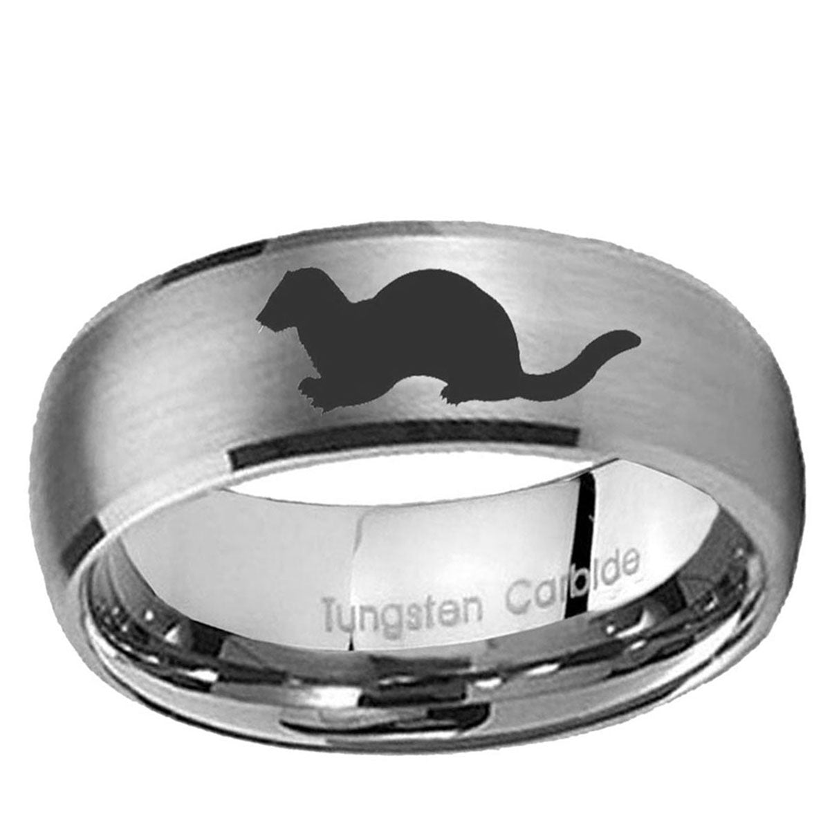 10mm Otter Dome Tungsten Carbide Gray Engagement Ring