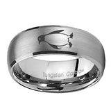 8mm-Penguin-Dome-Brushed-Tungsten-Carbide-Men's-Promise-Rings