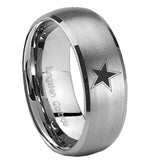 10mm-Cowboys-Star-Dome-Tungsten-Carbide-Gray-Engagement-Ring