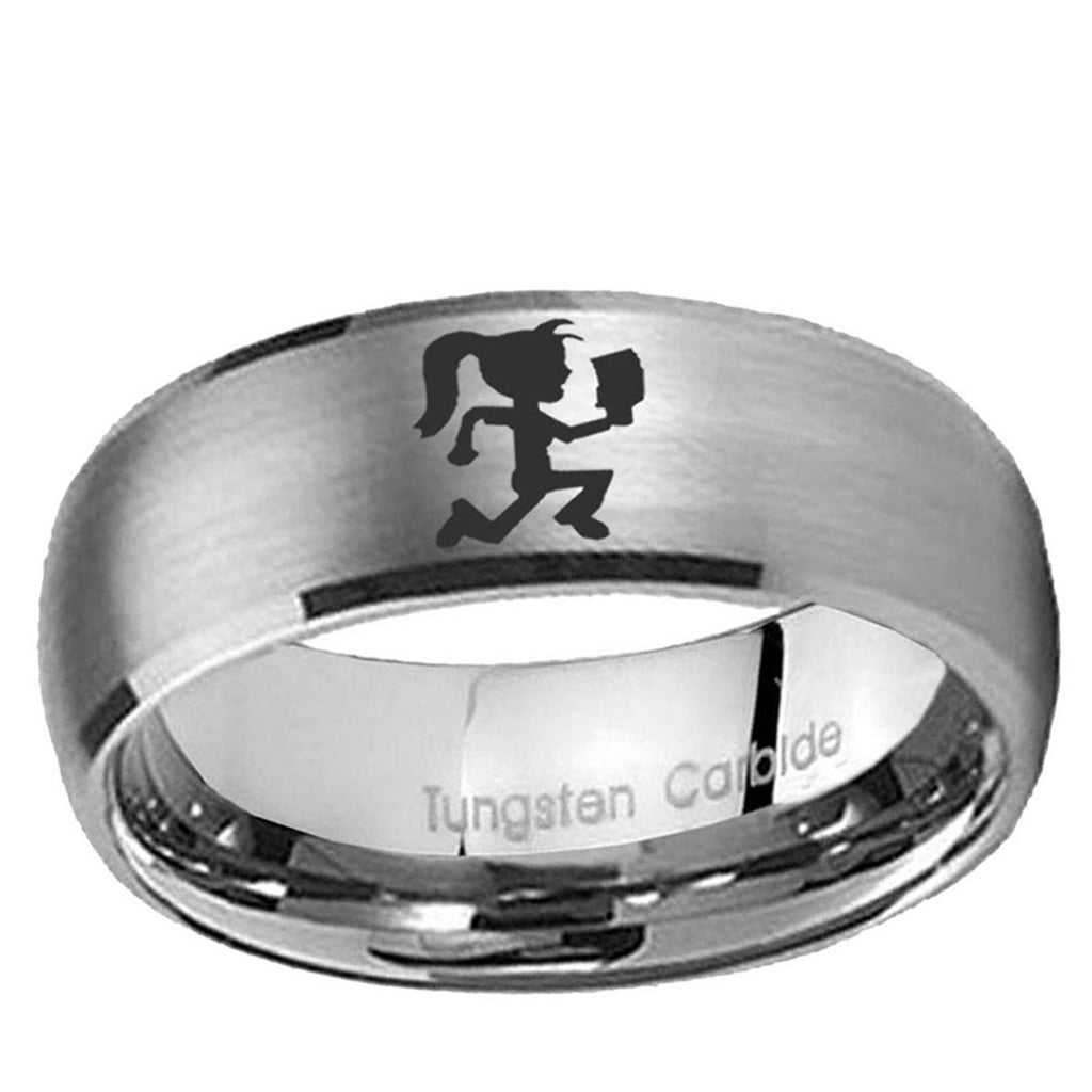 10mm Hatchet Woman Dome Tungsten Carbide Gray Engagement Ring