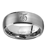 10mm-Masonic-Shriners-Dome-Brushed-Tungsten-Carbide-Men's-Engagement-Ring