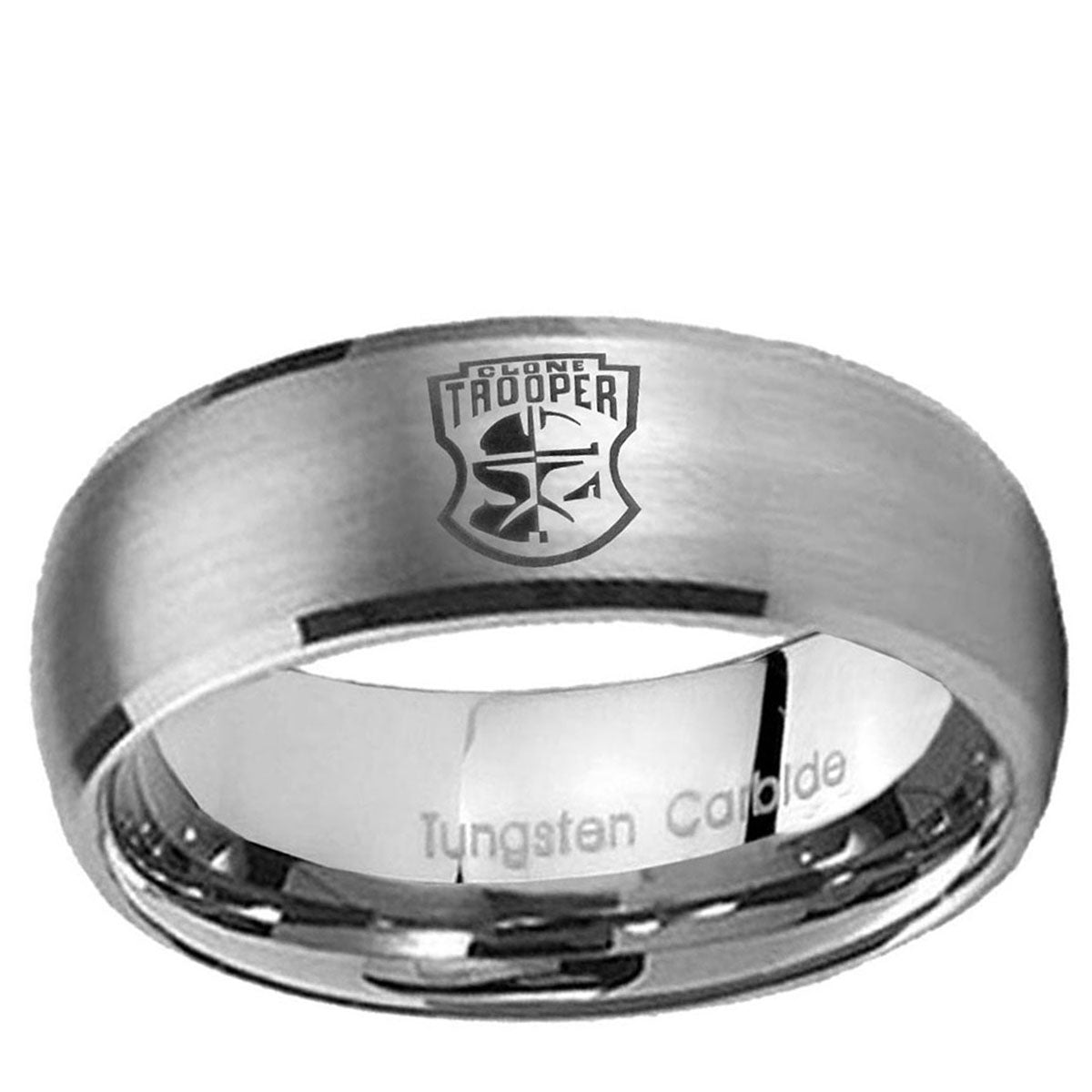 10mm Clone Trooper Dome Brushed Tungsten Ring