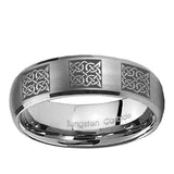 5, 8mm Multiple Celtic Dome Brushed Tungsten Ring