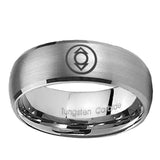 5, 8mm Indigo Lanterns Dome Matte Silver Tungsten Ring