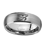 10mm-Seeing-Eye-Dome-Brushed-Tungsten-Carbide-Men's-Bands-Ring