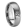 8MM Seeing Eye Dome Brushed Gray Tungsten Promise Ring For Men