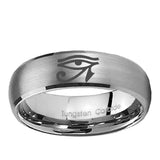 5, 8mm Seeing Eye Dome Brushed Tungsten Ring