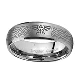 10mm-Celtic-Zelda-Dome-Brushed-Tungsten-Carbide-Men's-Engagement-Band