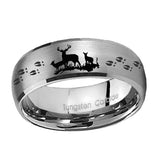 10mm-Deer-Hunting-Dome-Brushed-Tungsten-Carbide-Men's-Promise-Rings