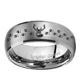 10mm-Deer-Antler-Dome-Brushed-Tungsten-Carbide-Men's-Promise-Rings