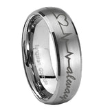 8mm-Heart-Beat-forever-Heart-always-Dome-Brushed-Tungsten-Men's-Engagement-Ring