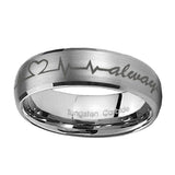 10mm-Heart-Beat-forever-Heart-always-Dome-Brushed-Tungsten-Men's-Engagement-Ring