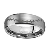 10mm-Baseball-Stitch-Dome-Brushed-Tungsten-Carbide-Men's-Promise-Rings
