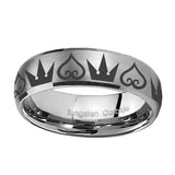 10mm-Hearts-and-Crowns-Dome-Brushed-Tungsten-Carbide-Mens-Ring