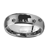 10mm-Bear-and-Paw-Dome-Brushed-Tungsten-Carbide-Mens-Promise-Ring