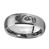 8mm-Dragon-Dome-Brushed-Tungsten-Carbide-Wedding-Engagement-Ring
