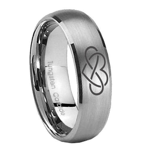 10mm Infinity Love Dome Brushed Tungsten Carbide Wedding Engraving Ring