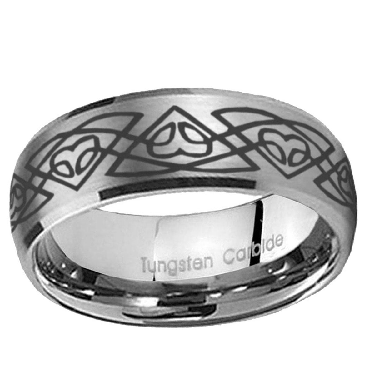10mm Celtic Braided Dome Brushed Tungsten Ring