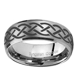 10mm-Celtic-Knot-Dome-Brushed-Tungsten-Carbide-Men's-Promise-Rings