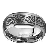 8mm-Celtic-Knot-Dragon-Dome-Brushed-Tungsten-Carbide-Personalized-Ring