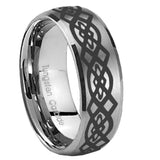 8mm-Celtic-Knot-Dome-Brushed-Tungsten-Carbide-Men's-Engagement-Band