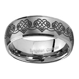 8mm-Celtic-Knot-Heart-Dome-Brushed-Tungsten-Carbide-Men's-Promise-Rings