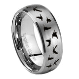 10mm-Flying-Geese-Hunting-Dome-Tungsten-Carbide-Gray-Engagement-Ring